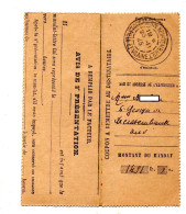 Coupon Mandat Cachet Saint Georges - Documents Of Postal Services