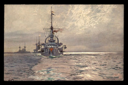 BATEAUX DE GUERRE - ILLUSTRATEURS - ALLEMAGNE - LIENIENSCHIFF "ELSASS" - DEUTCHLAND - EDITEUR RAPHAEL TUCK OILETTE - Warships