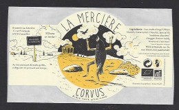 Etiquette De Bière Noire Corvus  -  Brasserie La Mercière  à  Cosswiller  (67) - Bière