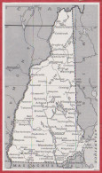 Carte Du New Hampshire. Etats Unis. USA. Larousse 1960. - Historische Documenten