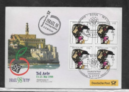 1069) Germania Quartina Bertolt Brecht 1998 Su Busta World Stamp Exhibition ISRAEL 98 Tel Aviv Israele - Oblitérés