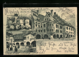 Lithographie München, Münchner Hofbräuhaus, Bier-Stilleben  - Sonstige & Ohne Zuordnung