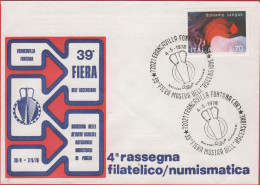 ITALIA - ITALIE - ITALY - 1978 - 70 Donatori Di Sangue + Annullo 39a Fiera Dell'Ascensione - 4a Rassegna Filatelico/Numi - Exposiciones Filatélicas