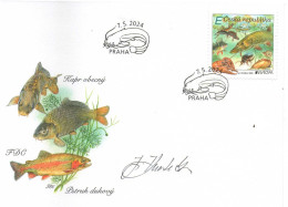 Czech Republic 2024 -  Aquatic Fauna And Flora, Autograph Painter Mrs. Knotkova - 2024