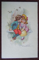 Cpa Deux Enfants Amoureux - Ill. V - Scènes & Paysages