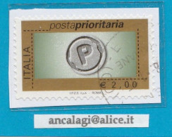 USATI ITALIA POSTA PRIORITARIA Senza/mill. - Ref.1453A "10^ Emissione" 1 Val. €2,00 - - 2001-10: Afgestempeld