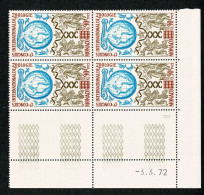 MONACO 1972  Congrès Zoologique   Bloc De 4 Coin Daté -3.3.72  ** Gomme Intacte - Sonstige & Ohne Zuordnung