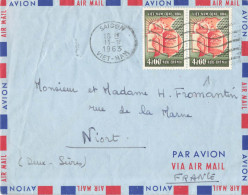 LETTRE AVION SAIGON 1963 POUR FRANCE NIORT - Viêt-Nam