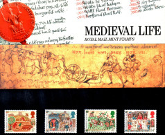 UK, GB, Great Britain, MNH, 1986, Michel 1072 - 1075, Medieval Life - Ongebruikt