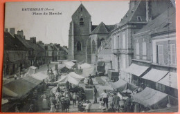 CARTE ESTERNAY - 51 - PLACE DU MARCHE - TRES ANIMEE - 1908 - SCAN RECTO/VERSO - 3 - Esternay