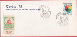 ITALIA - ITALIE - ITALY - 1978 - 70 Missionari Salesiani + Erinnofilo + Annullo - Torino '78 Manifestazione Filatelica I - Briefmarkenausstellungen