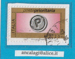 USATI ITALIA POSTA PRIORITARIA Senza/mill. - Ref.1454 "10^ Emissione" 1 Val. €2,20 - - 2001-10: Usati