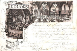 Mainz - Restaurant Heilig Geist - Litho 1896 - Mainz