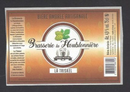 Etiquette De Bière Ambrée  -  La Triskel  -  Brasserie De La Houblonnière  à  Wingersheim Les Quatre Bans  (67) - Beer