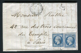 Belle Lettre De Châteauneuf Sur Charente Pour Paris ( 1861 ) Avec Deux N° 14B - Boîte Urbaine A - 1849-1876: Klassieke Periode