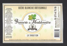 Etiquette De Bière Blanche  -  La Tradition  -  Brasserie De La Houblonnière  à  Wingersheim Les Quatre Bans  (67) - Birra