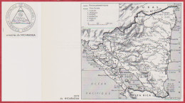 Nicaragua. Carte Avec Route Panaméricaine, Voie Ferrée, Région Etc... Armoiries. Larousse 1960. - Historical Documents