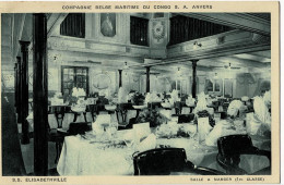 S.S. Elisabethville Salle à Manger Circulée Courrier De Haute Mer Elisabethville Voir Verso Timbre Congo Belge - Piroscafi