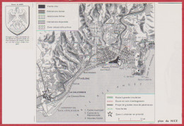 Nice. Plan Avec Routes, Projet De Routes, Zone à Urbaniser ... Blason. Larousse 1960. - Historische Documenten