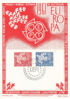 Carte Maximum Suisse 1961 Europa - Maximumkaarten