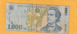 BANCA NATIONALA A ROMANIEI . 1.000 LEI  . 1993 .  N°  006D 1896511  .  2 SCANNES  .  BILLET USITE - Roumanie