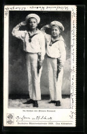 AK Zwei Matrosenjungen Mit Dolch Im Zeichen Des Prinzen Karneval, 1909  - Carnaval