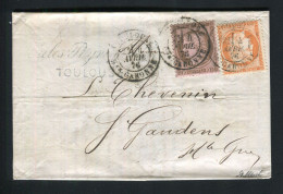 Superbe Lettre De Toulouse Pour Saint Gaudens ( 1876 ) Avec Les N° 38 & 54 - 1849-1876: Periodo Clásico