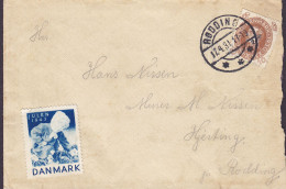 Denmark Brotype IIc RØDDING (**2) 'Petite' 1931 Cover Brief Lettre Locally Sent Christian X. Stamp & Christmas Seal - Brieven En Documenten