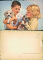 Menschen Soziales Leben & Kinder Mädchen U. Junge Mit Hund Hunden 1970 - Portretten