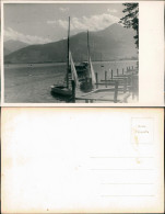 Foto  Segelboot Und Dampfer - Bergmassiv Hochgebirge 1934 Privatfoto - Veleros