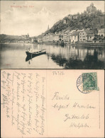 Ansichtskarte Saarburg/Trier Flußpartie Boot Stadt 1912 - Saarburg