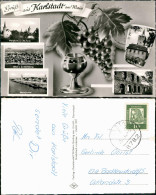 Karlstadt Am Main Mehrbild-AK Ortsansichten Und Weintrauben Motiv Weinglas 1962 - Karlstadt