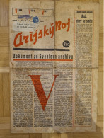 Böhmen Und Mähren Viktoria-Leitartikel Zeitung  „Arijský Boj“ (=Arischer Kampf) 24.8.41, Judaika - Lettres & Documents