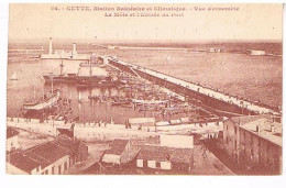 34  SETE CETTE VUE DENSEMBLE LE MOLE ET L ENTREE DU  PORT  1928 - Sete (Cette)