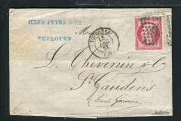 Superbe Lettre De Toulouse Pour Saint Gaudens ( 1862 ) Avec Un N° 17B - 1849-1876: Klassik