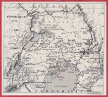 Carte De L'Ouganda. Larousse 1960. - Documents Historiques