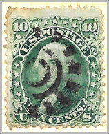 USA 10 Cent  Green Washington 1867-68 Used - Usados