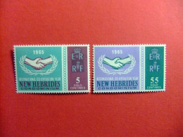 55 NEW HEBRIDES 1965 / 20 ANIVERSARIO ONU / YVERT 225 / 226 MH - VN