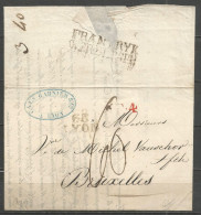 France - LYON - LAC Du 31/5/1827 Pour BRUXELLES - Cachet "68 LYON" - "FRANKRYK OVER BERGEN" + "R.4" En Rouge + Port 60 - 1801-1848: Précurseurs XIX