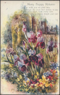 Many Happy Returns - Cottage Garden, C.1920 - Tuck's Oilette Postcard - Compleanni