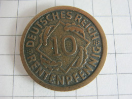 Germany 10 Rentenpfennig 1923 D - 10 Rentenpfennig & 10 Reichspfennig