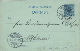 Ganzsache 2 Pfennig Reichspost - Engelken Buxtehude 9.4.1900 > Rathjen Altkloster - Frühe Verwendung - Postkarten