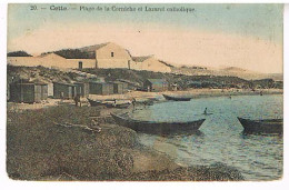 34  SETE CETTE  PLAGE DE LA CORNICHE  ET LAZARET CATHOLIQUE  1914 - Sete (Cette)