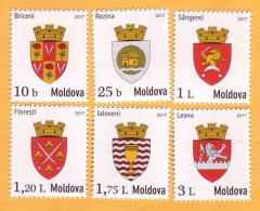 2017  Moldova Emblems Of Settlements Of Moldova. Standard Coats Of Arms 6v Mint - Briefmarken