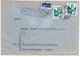 Franz. Zone 1949, Landpost Stpl 14b BONLANDEN über Biberach Auf Brief M. 2x10 Pf - Emissioni Generali