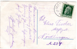 Bayern 1912, Posthilfstelle ZISWINGEN Taxe Möttingen Auf Karte M. 5 Pf. - Briefe U. Dokumente