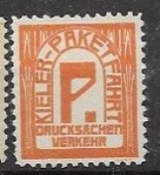 Kiel Paketmarke Drucksache Mng (*) 1909 20 Euros - Private & Local Mails