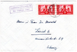 Saarland 1956, Landpost Stpl. LUDWEILER B über Völklingen Auf Brief M. MeF 15 F. - Storia Postale