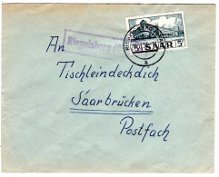 Saarland 1953, Landpost Stpl. RIEGELSBERG (Saar) A Auf Drucksache Brief M. 3 F. - Brieven En Documenten