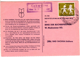 Saarland 1958, Landpost Stpl. GEHWEILER über St. Wendel Auf Karte M. 12 F. - Autres & Non Classés